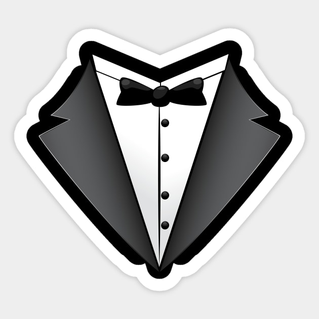 Tuxedo Tee Sticker by nickemporium1